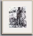 STANDING ON THE PORCH BROOKLYN 2006 ballpoint pen, Whiteout 12" x 10¼"